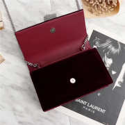 YSL Saint Laurent in Red Bag with Silver Hardware - 2