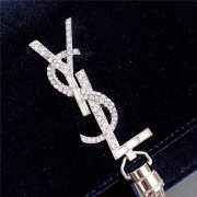 YSL Saint Laurent in Blue Bag with Silver Hardware - 5