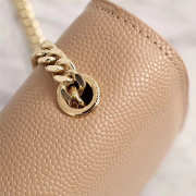 YSL Monogram Leather With Metal Chain Shoulder Bag In Light Pink 26571 - 4