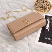 YSL Monogram Leather With Metal Chain Shoulder Bag In Light Pink 26571 - 2