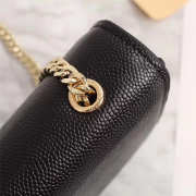 YSL Monogram Leather With Metal Chain Shoulder Bag In Light Black 26571 - 6