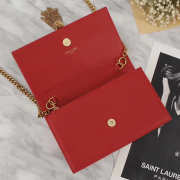 YSL Classic Calfskin Mini Chain Bag in Red 26817 - 6