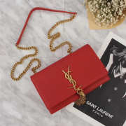 YSL Classic Calfskin Mini Chain Bag in Red 26817 - 1