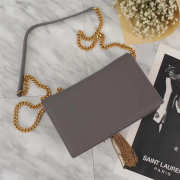 YSL Classic Calfskin Mini Chain Bag in Gray 26817 - 2