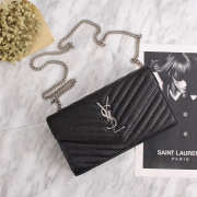 YSL Envelope Shoulder Bag in Black with Silver Harsare 26801 - 1