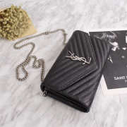 YSL Envelope Shoulder Bag in Black with Silver Harsare 26801 - 2