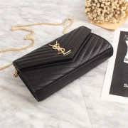 YSL Envelope Shoulder Bag in Black with Gold Hardware 26801 - 5