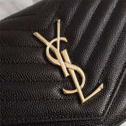 YSL Envelope Shoulder Bag in Black with Gold Hardware 26801 - 4