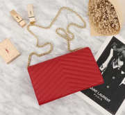 YSL Envelope Shoulder Bag in Red 26801 - 6