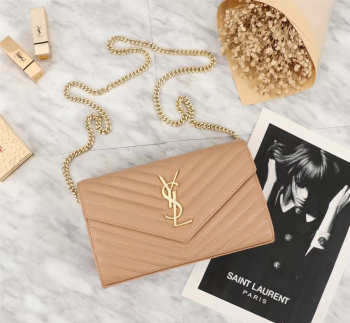 YSL Envelope Shoulder Bag in Beige 26801