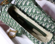 Dior Oblique Jacquard Canvas Calfskin leather Saddle Large Bag in Green - 6