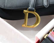 Dior Oblique Calfskin leather Saddle Large Bag in Black - 4