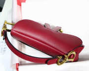 Dior Oblique Calfskin leather Saddle Small Bag in Wine Red - 5