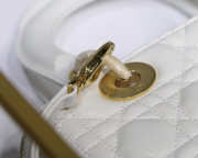 Dior Lady Dior Leather White Handbag With Gold Hardware - 2