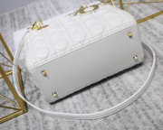 Dior Lady Dior Leather White Handbag With Gold Hardware - 6