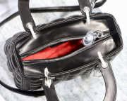 Dior Lady Dior Leather Black Handbag With Silver Hardware - 5