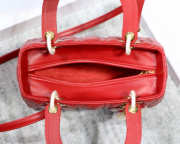 Dior Lady Dior Leather Red Handbag With Gold Hardware - 4