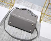 Dior Lady Dior Leather Gray Handbag With Silver Hardware - 6