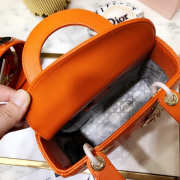 Dior Lady Dior Leather Orange Handbag - 6