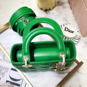 Dior Lady Dior Leather Green Handbag - 2