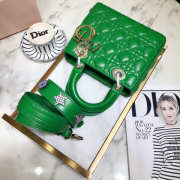 Dior Lady Dior Leather Green Handbag - 3