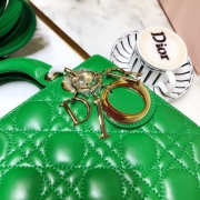 Dior Lady Dior Leather Green Handbag - 4