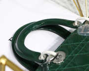 Dior Lady Dior Leather Green Handbag With Silver Hardware - 5