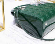 Dior Lady Dior Leather Green Handbag With Silver Hardware - 4