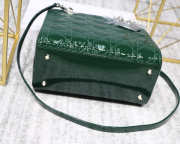 Dior Lady Dior Leather Green Handbag With Silver Hardware - 3