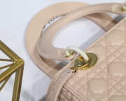 Dior Lady Dior Leather Light Pink Handbag With Gold Hardware - 4