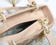 Dior Lady Dior Leather Light Pink Handbag With Gold Hardware - 5