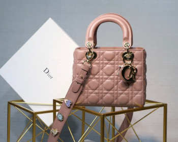 Dior Lady Dior Leather Lambskin Pink Handbag