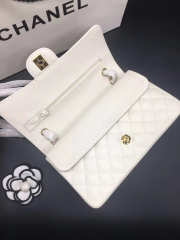 Chanel Flap Bag Caviar in White 25cm with Gold Hardware - 3