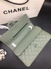 Chanel Flap Bag Caviar in Light Green 25cm with Silver Hardware - 3