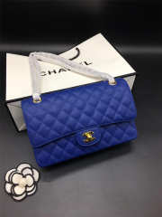 Chanel Flap Bag Caviar in Blue 25cm with Gold Hardware - 1