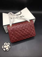 Chanel Flap Bag Caviar in Maroon Red 25cm with Gold Hardware - 5