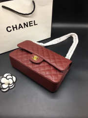 Chanel Flap Bag Caviar in Maroon Red 25cm with Gold Hardware - 3