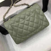 Chanel Flap Bag Caviar in Green 20cm with Silver Hardware - 2