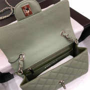 Chanel Flap Bag Caviar in Green 20cm with Silver Hardware - 3