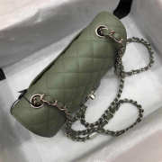 Chanel Flap Bag Caviar in Green 20cm with Silver Hardware - 6