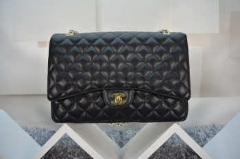 Chanel Flap Bag Caviar in Black 33cm with Gold Hardware