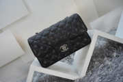 Chanel Flap Bag Caviar in Black 20cm with Silver Hardware - 5