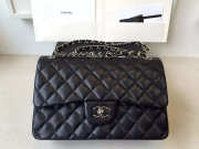 Chanel Flap Bag Caviar in Black 30cm with Silver Hardware - 1