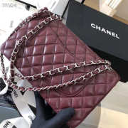 Chanel Flap Bag Caviar in Wine Red 25cm with Silver Hardware - 6