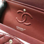 Chanel Flap Bag Caviar in Wine Red 25cm with Silver Hardware - 3