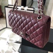 Chanel Flap Bag Caviar in Wine Red 25cm with Silver Hardware - 2