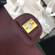 Chanel Flap Bag Caviar in Wine Red 25cm with Gold Hardware - 5