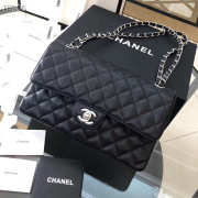 Chanel Flap Bag Caviar in Black 25cm with Silver Hardware - 6