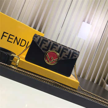 Fendi Original Calfskin Leather Pocket with Black