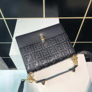 Fendi Kan I Flip Leather Bag in Black - 2